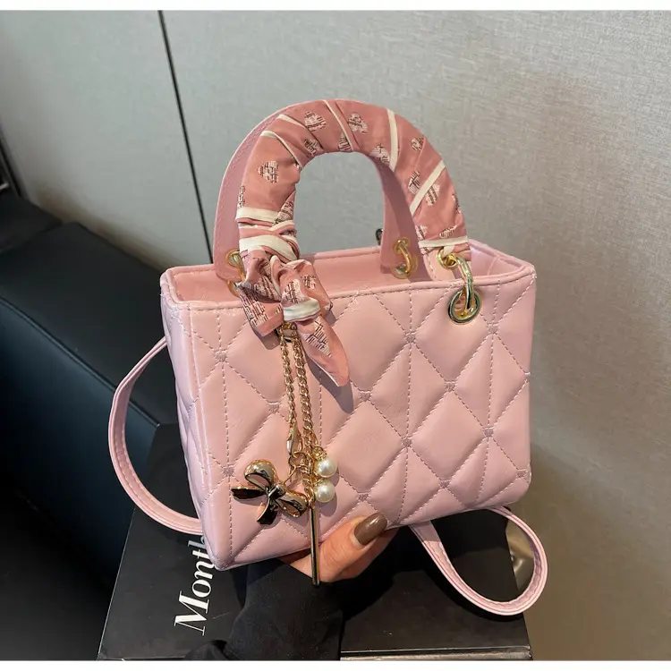 Pink Quilted Crossbody Handbag for Women 2026 - Image 3