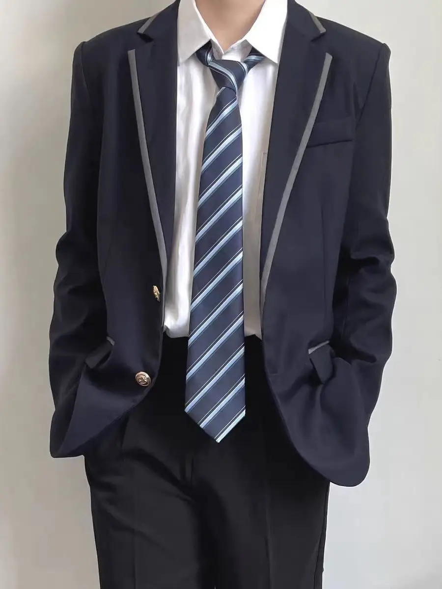 Navy Blue British Style Suit for Boys School Uniform