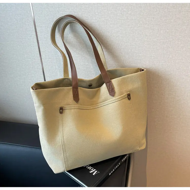 2026 Large Capacity Women's Canvas Tote Bag Brown — feature 38