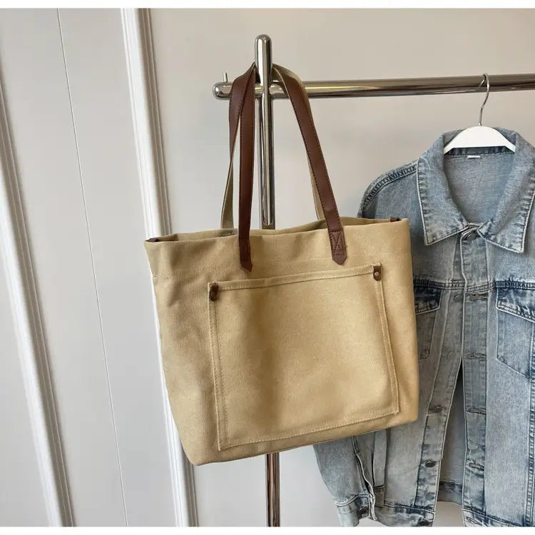 2026 Large Capacity Women's Canvas Tote Bag Brown — feature 41