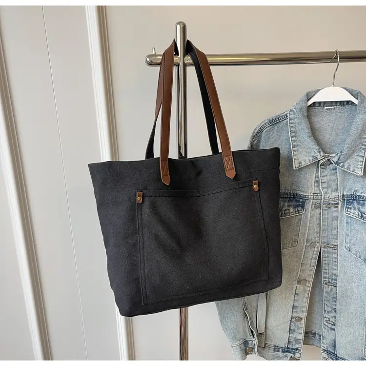 2026 Large Capacity Women's Canvas Tote Bag Brown — feature 45