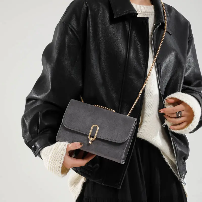 Small Square Suede Shoulder Bag for Women 2025 - Image 6