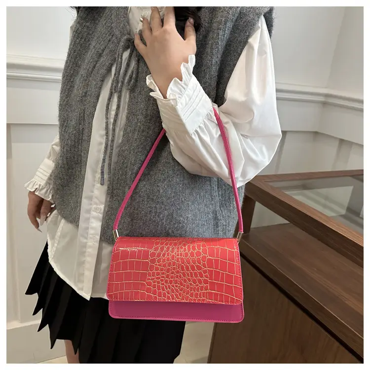 Elegant Croc Leather Handbag Set of 5 Colors — feature 13