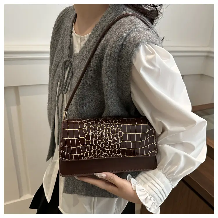 Elegant Croc Leather Handbag Set of 5 Colors — feature 15