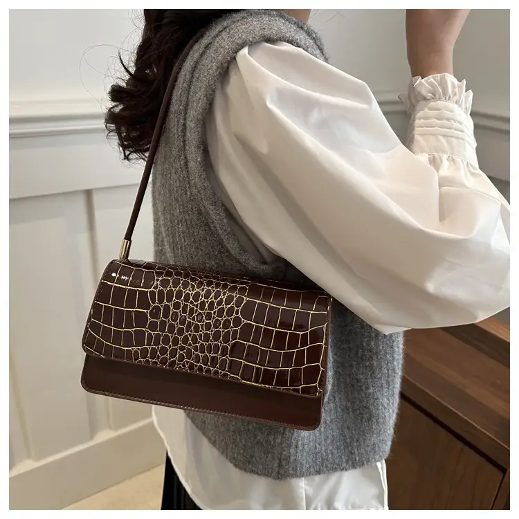 Elegant Croc Leather Handbag Set of 5 Colors — feature 16