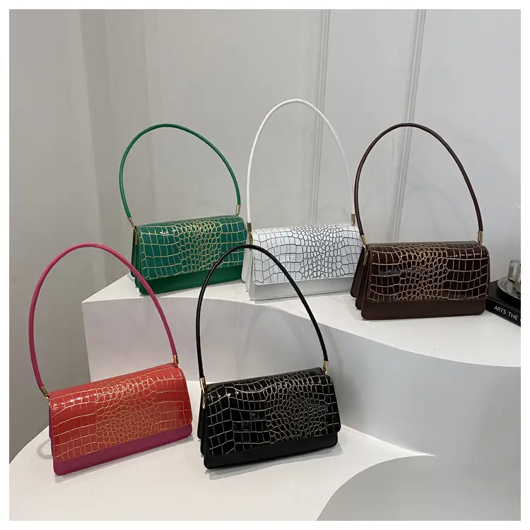 Elegant Croc Leather Handbag Set of 5 Colors — feature 24