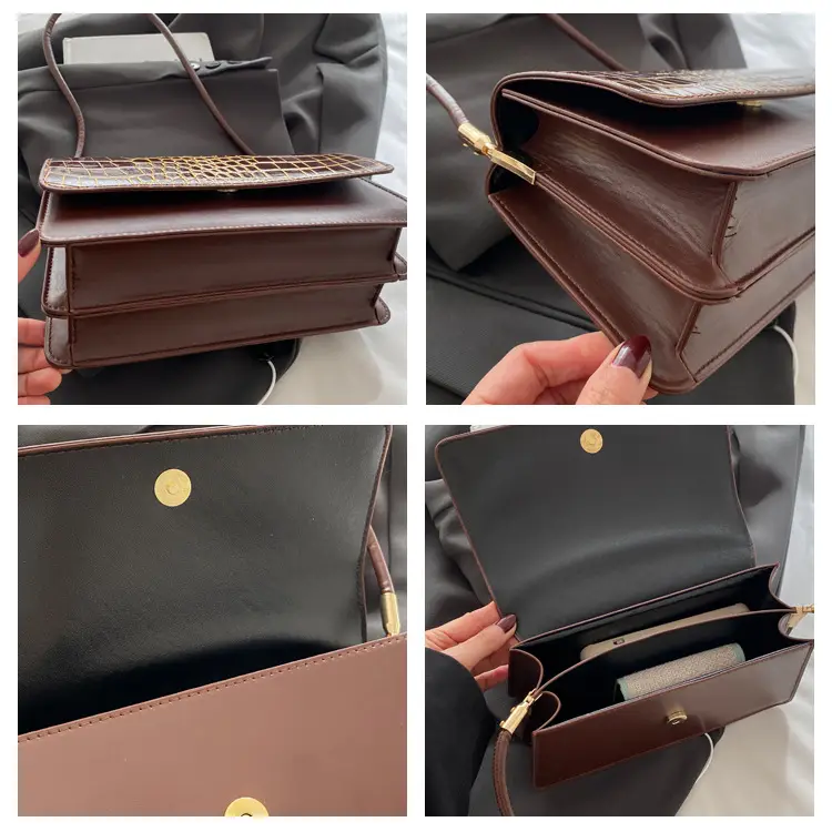 Elegant Croc Leather Handbag Set of 5 Colors — feature 8