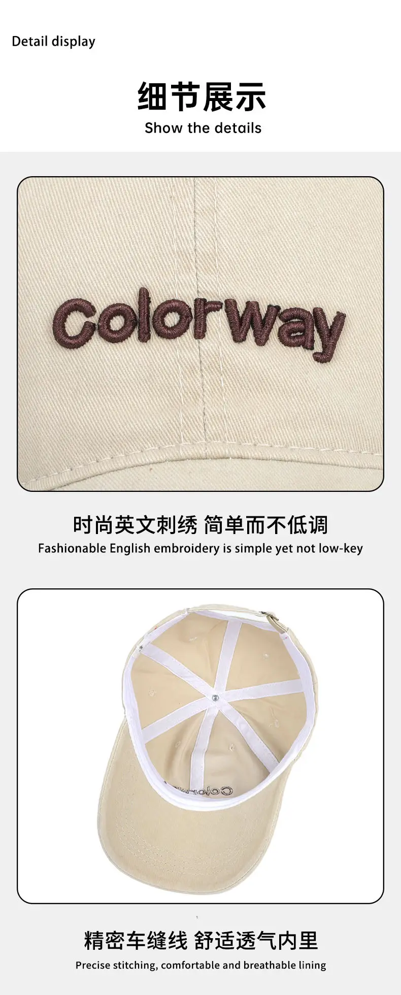 English Embroidered Baseball Cap Unisex Soft Top — feature 16