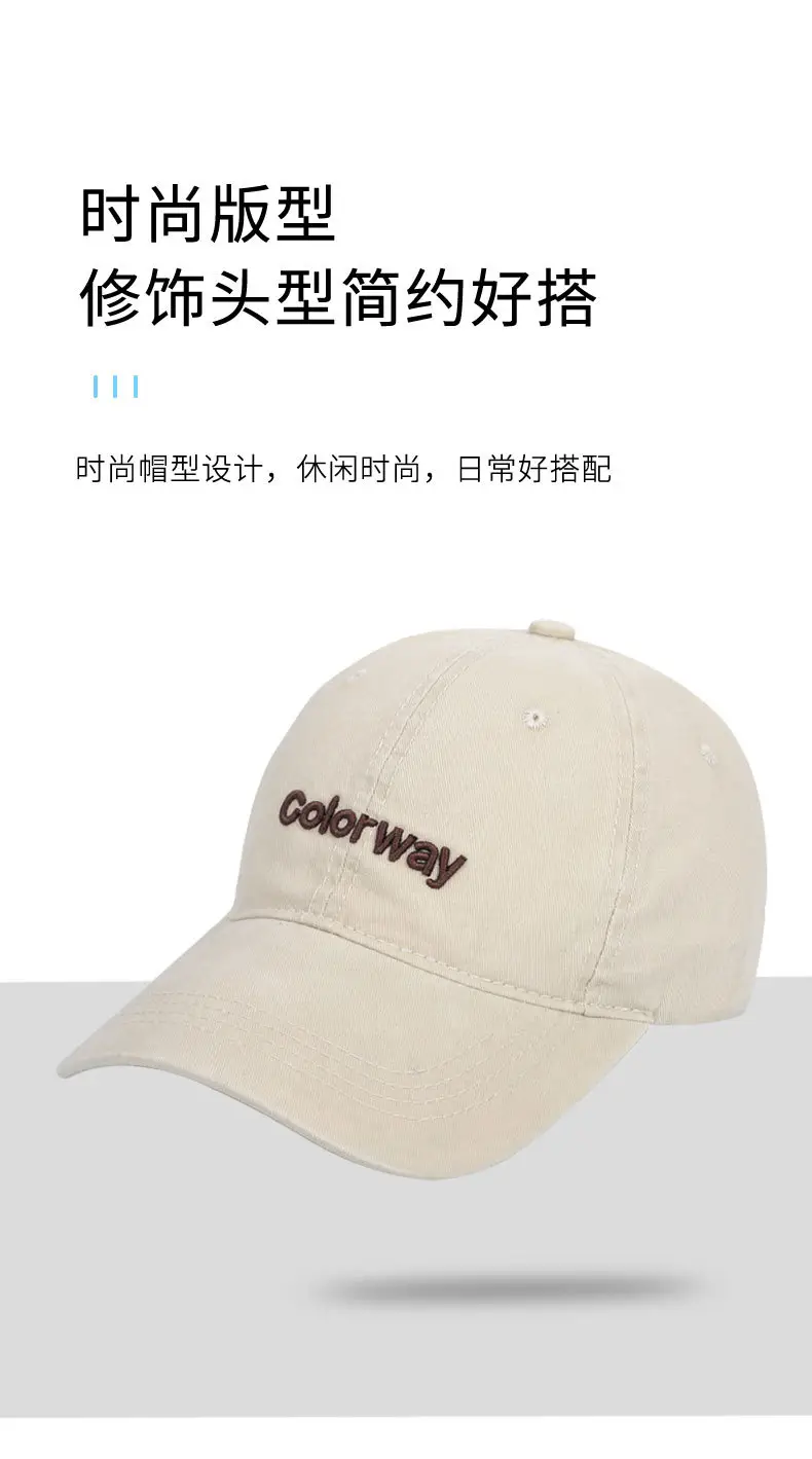 English Embroidered Baseball Cap Unisex Soft Top — feature 7