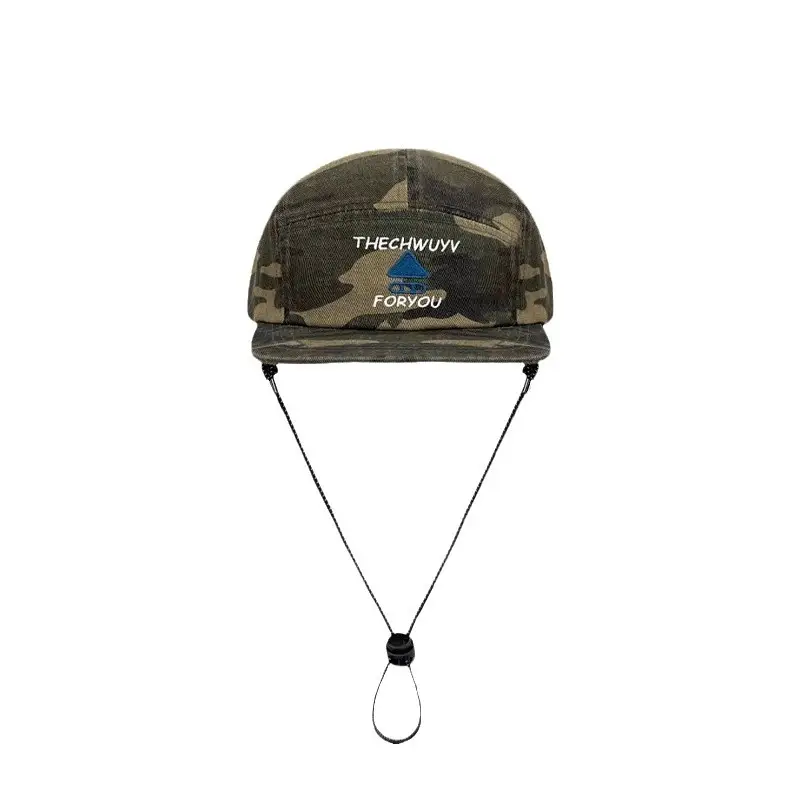 Men's Drawstring Camo Baseball Cap Street Retro Flat Eave - Image 6