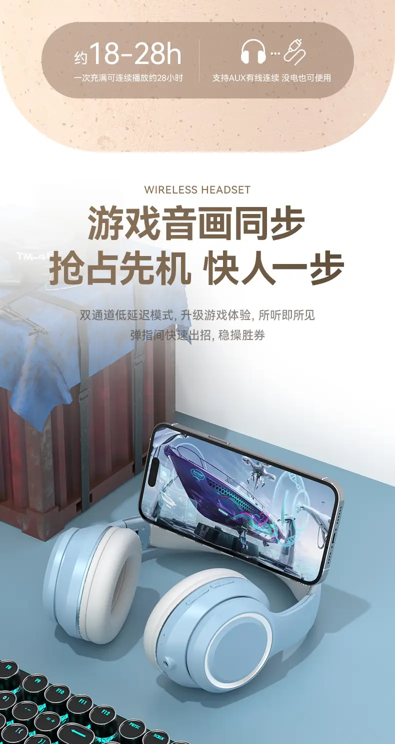Wireless Bluetooth Headset for Gaming & Mobile Use β feature 12