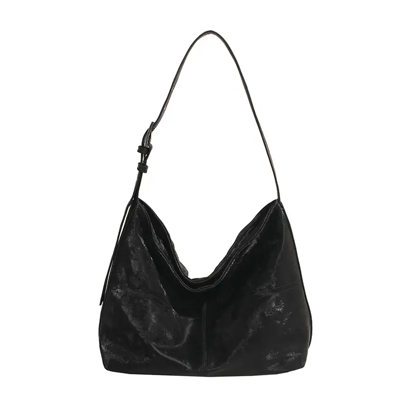 Women's Black Velvet Crossbody Bag Large Capacity