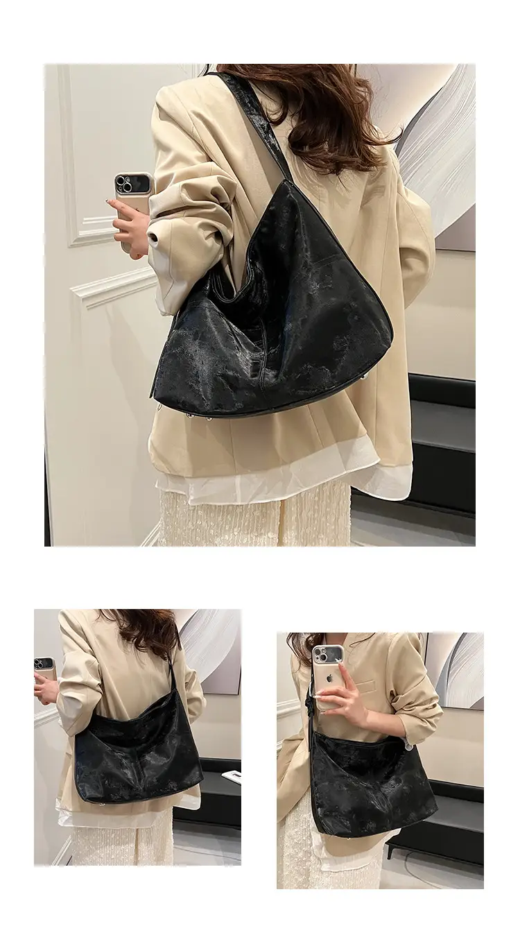 Women's Black Velvet Crossbody Bag Large Capacity — feature 17