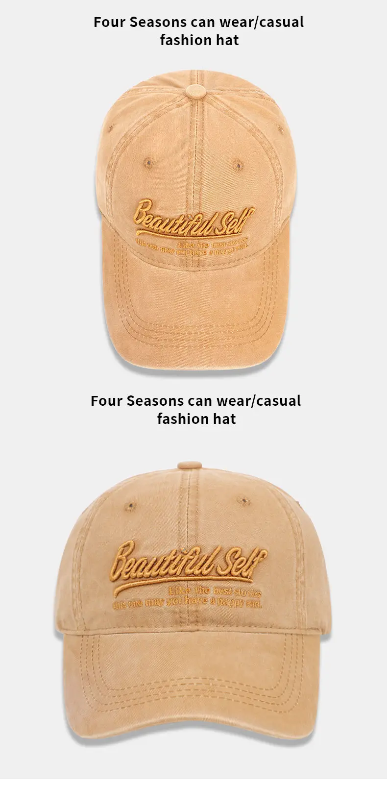 English Embroidered Baseball Cap Men Women Washable Cotton — feature 12