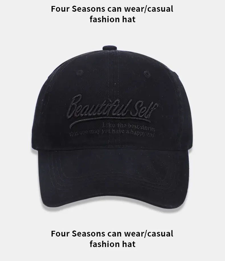 English Embroidered Baseball Cap Men Women Washable Cotton — feature 13