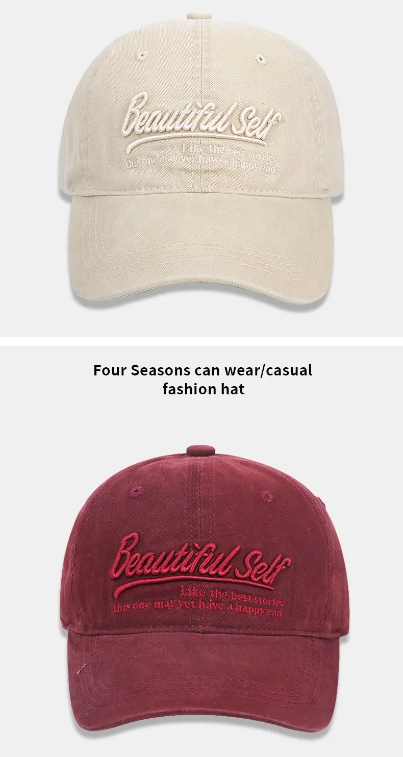 English Embroidered Baseball Cap Men Women Washable Cotton — feature 14