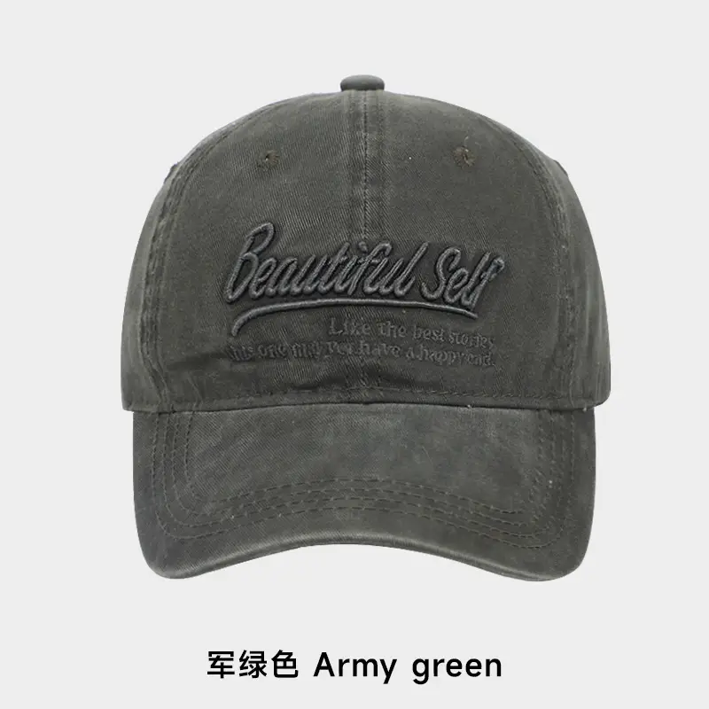 English Embroidered Baseball Cap Men Women Washable Cotton