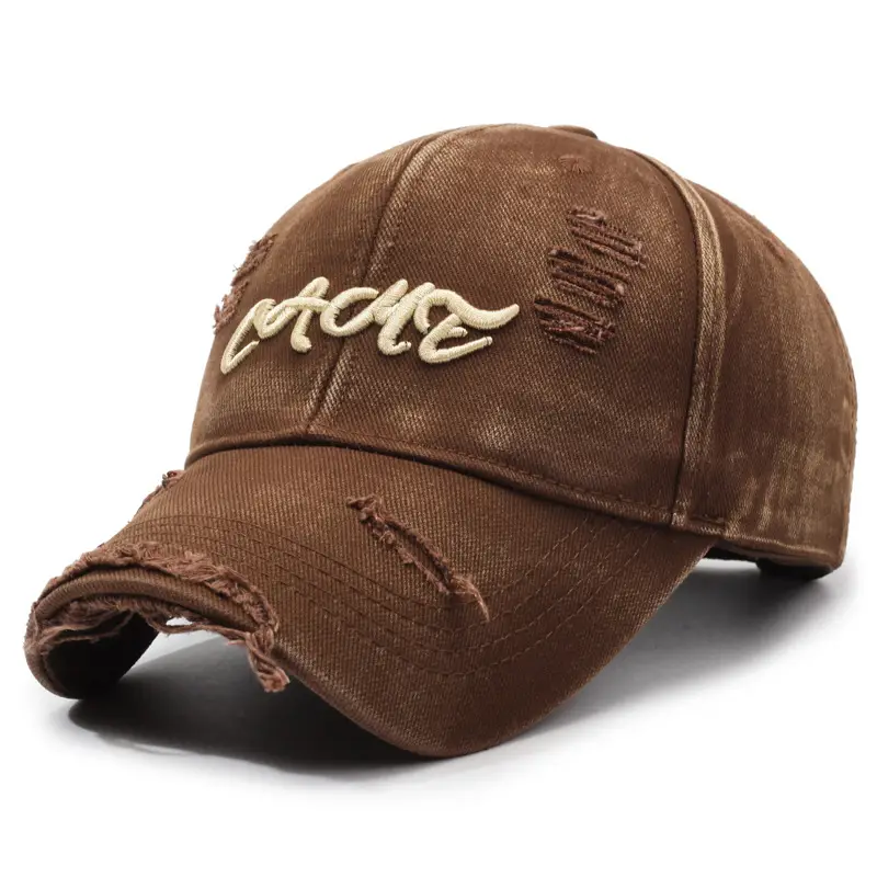Vintage Washed Black Baseball Cap with Gold Embroidery - Image 6