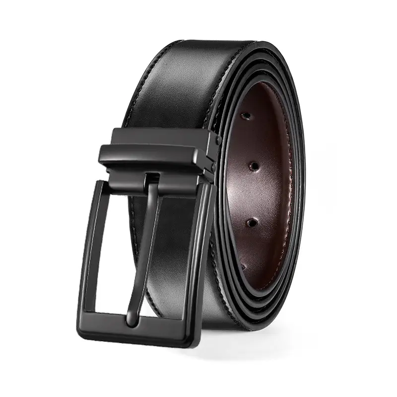 Men's Black Leather Belt with Zinc Buckle - Image 15