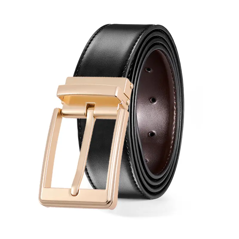 Men's Black Leather Belt with Zinc Buckle - Image 19