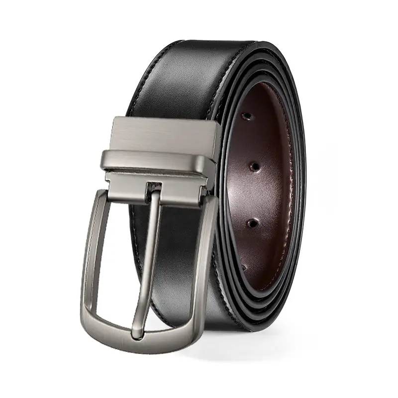 Men's Black Leather Belt with Zinc Buckle - Image 20