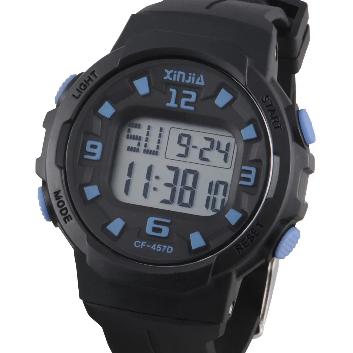 Xinjia Digital Watch Waterproof Large Screen Black