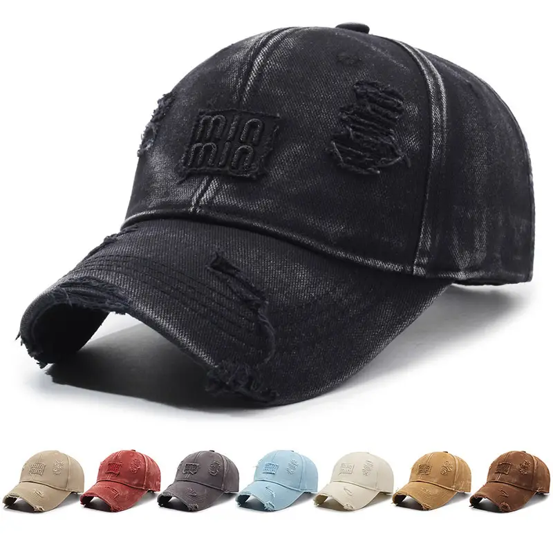 Men's Rothed Letter Embroidered Cap Grey Washable - Image 6