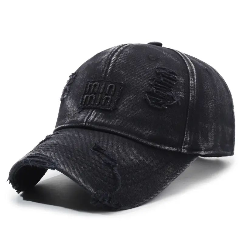 Men's Rothed Letter Embroidered Cap Grey Washable - Image 10