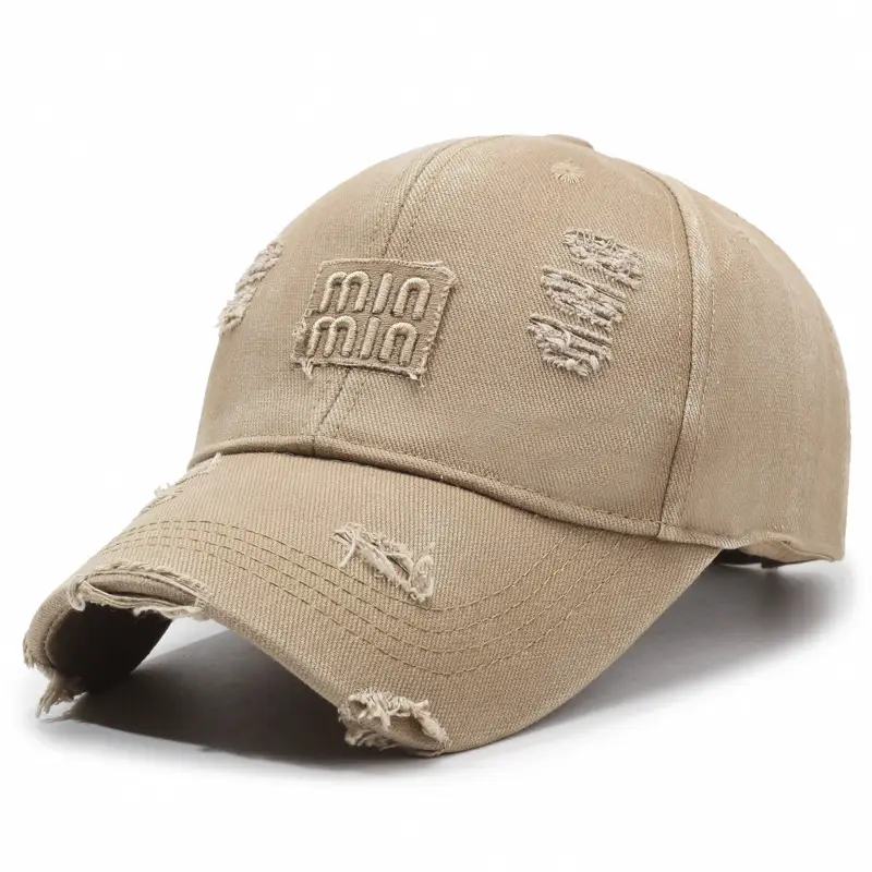 Men's Rothed Letter Embroidered Cap Grey Washable - Image 3