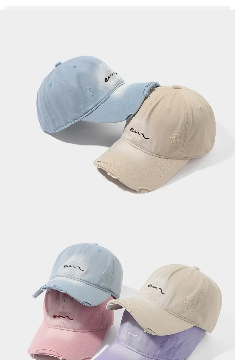 Men's Beige Embroidered Baseball Cap Wide Brim — feature 19