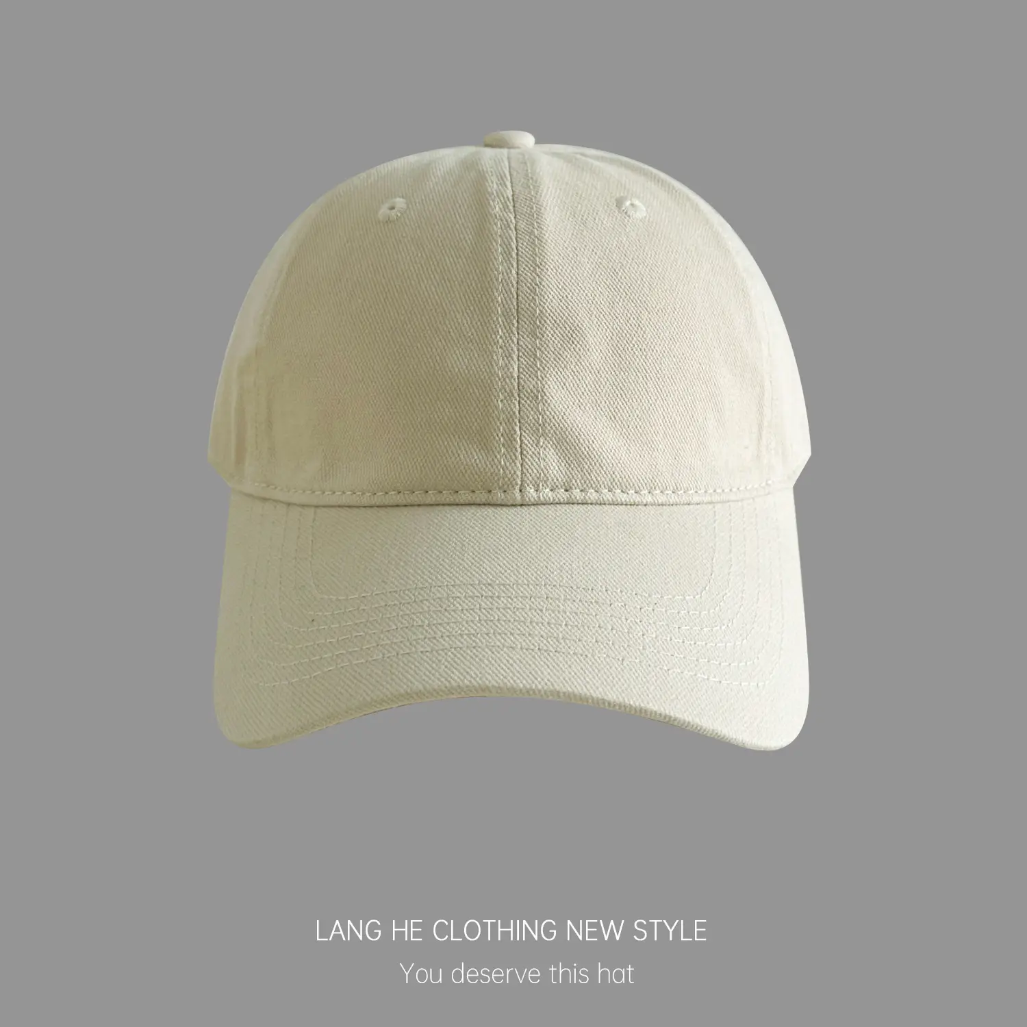 Beige Embroidered Baseball Cap for Men Women - Image 6