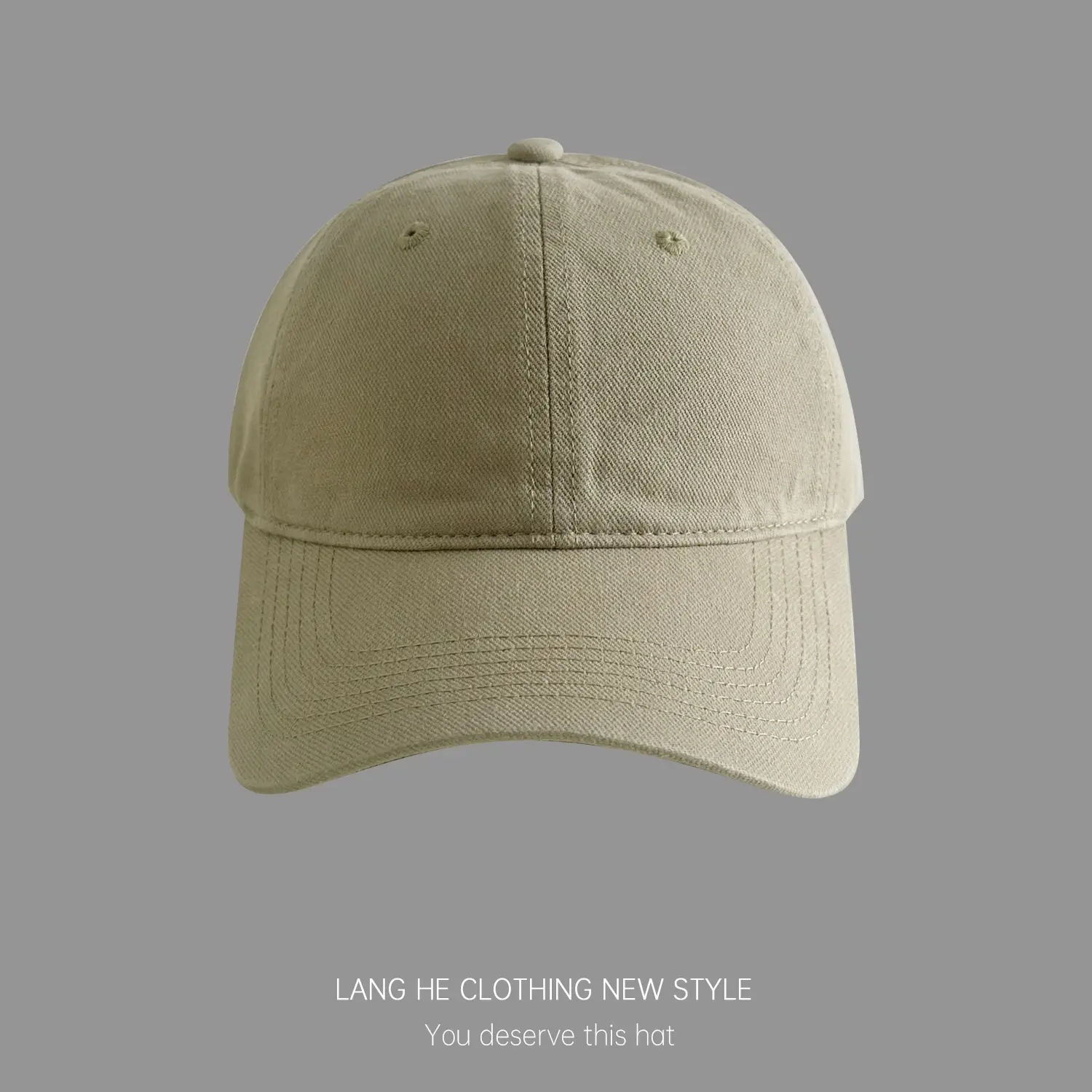 Beige Embroidered Baseball Cap for Men Women - Image 7