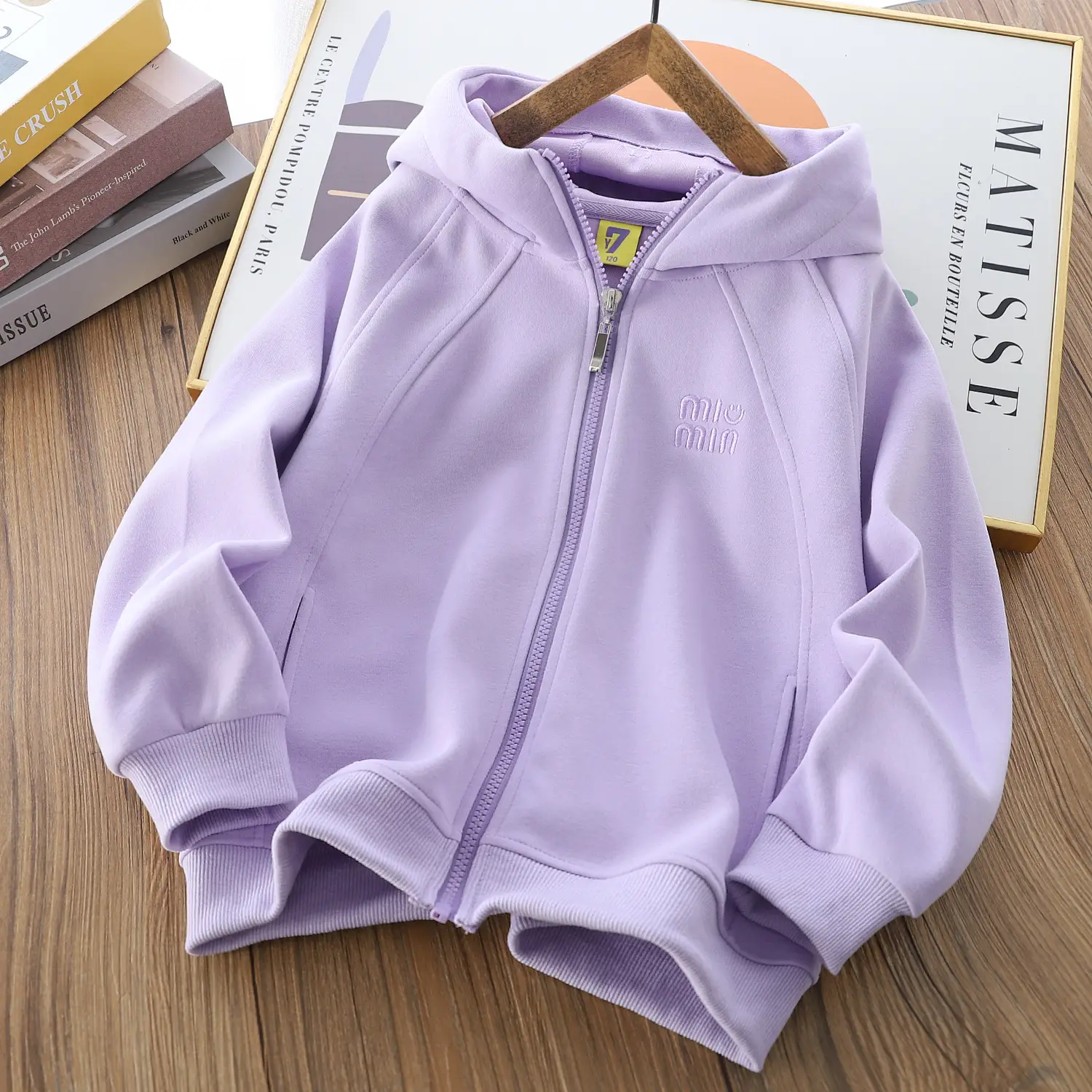 Blue Korean Style Zipper Hoodie for Boys Girls - Image 6