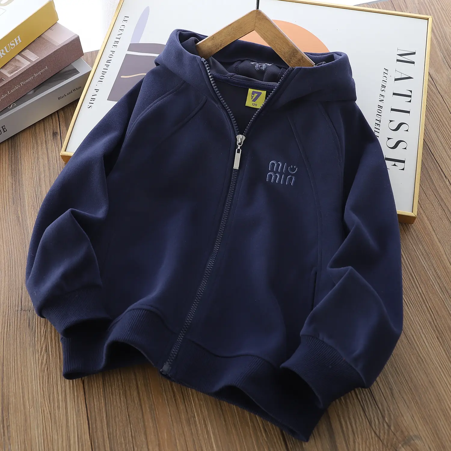 Blue Korean Style Zipper Hoodie for Boys Girls - Image 7