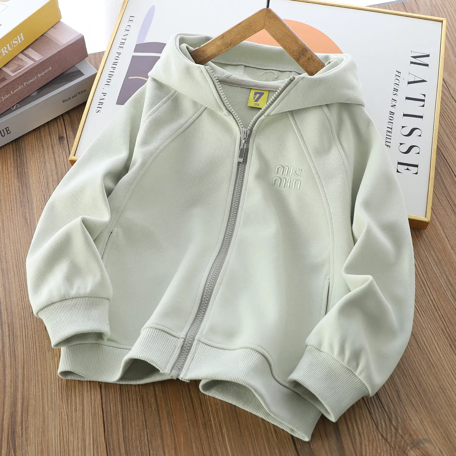 Blue Korean Style Zipper Hoodie for Boys Girls — feature 5