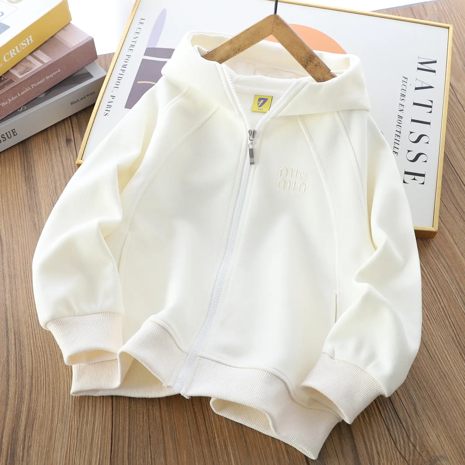 Blue Korean Style Zipper Hoodie for Boys Girls - Image 3