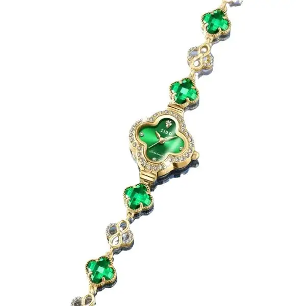 Jade Four-Leaf Clover Watch for Women