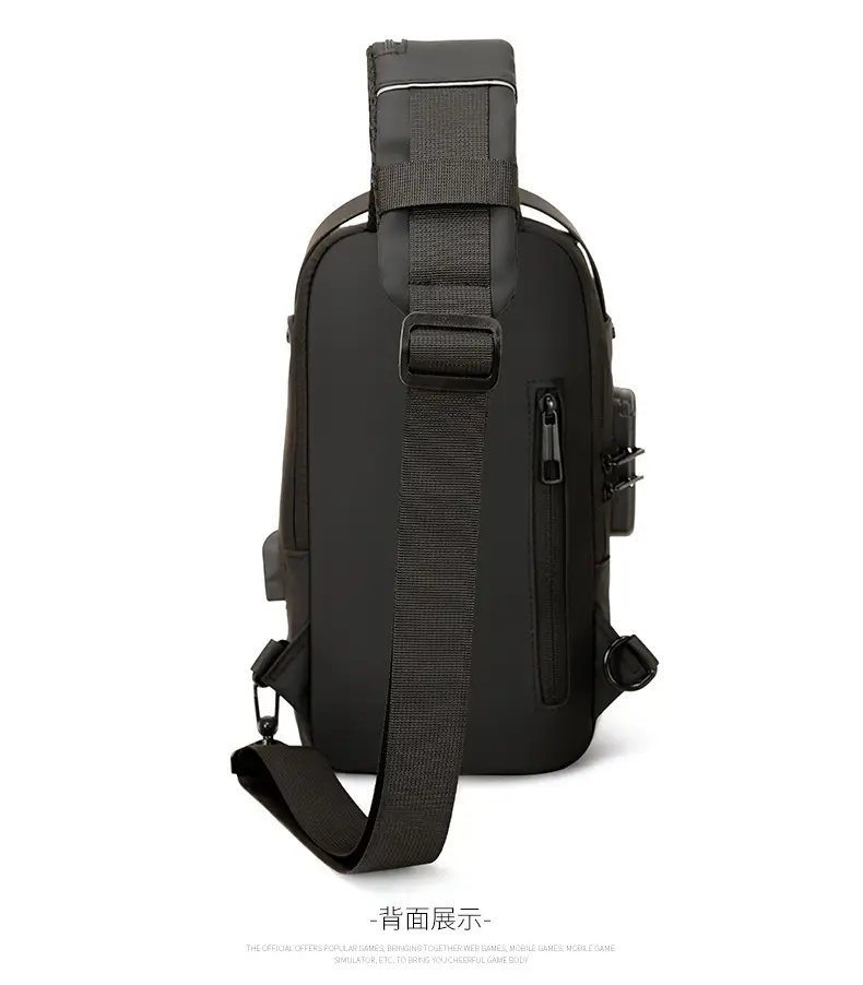 Men's Anti-Theft USB Charging Crossbody Bag Black Brown — feature 23