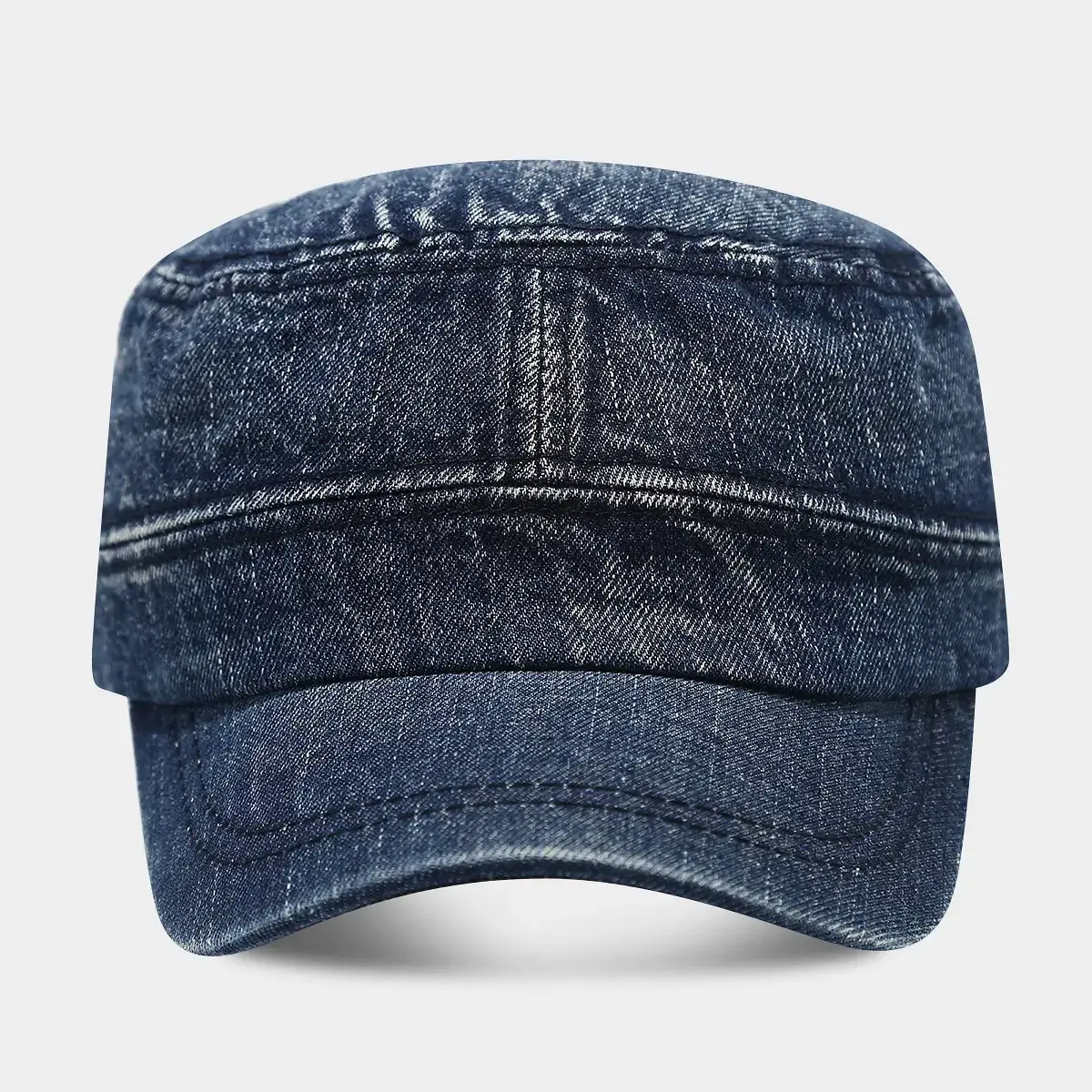 Denim Distressed Cap Men Women Retro Military Street Fashion - Image 7