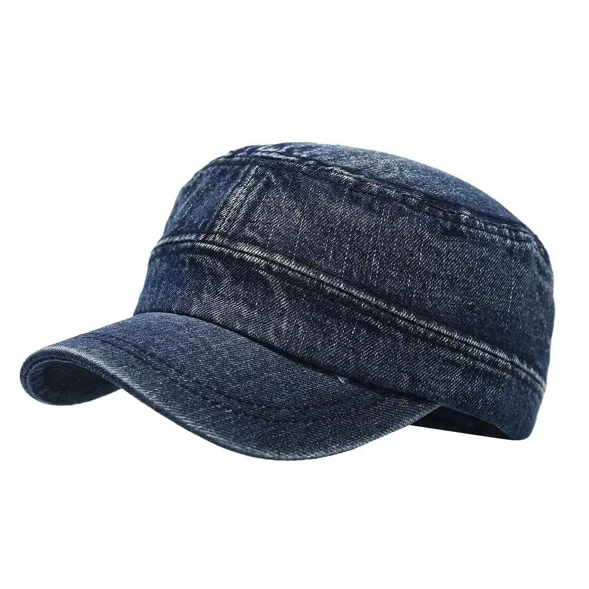 Denim Distressed Cap Men Women Retro Military Street Fashion - Image 8