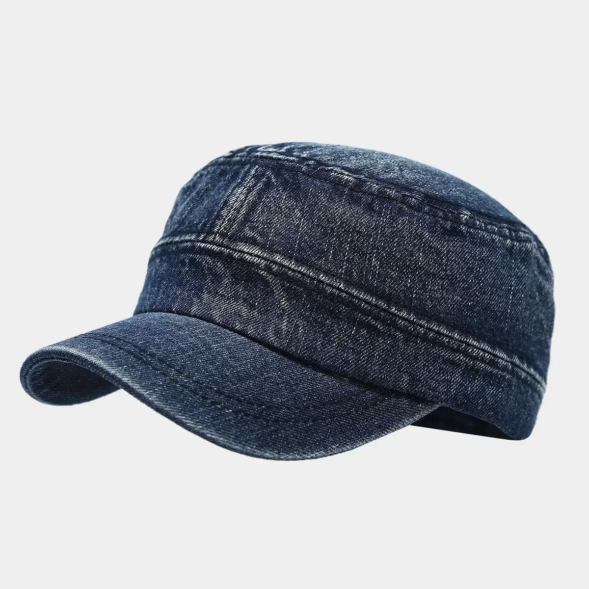 Denim Distressed Cap Men Women Retro Military Street Fashion - Image 2