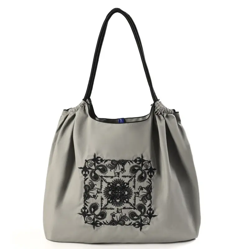 Women Embroidered Waterproof Shoulder Bag Black - Image 11