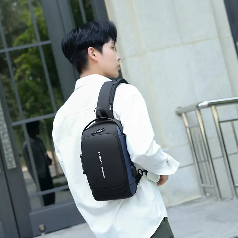 Men's USB Charging Crossbody Bag with Password Lock - Image 7