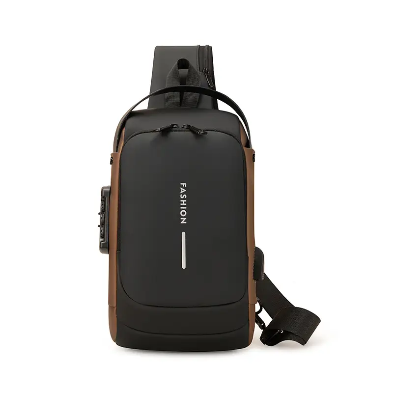 Men's USB Charging Crossbody Bag with Password Lock - Image 2