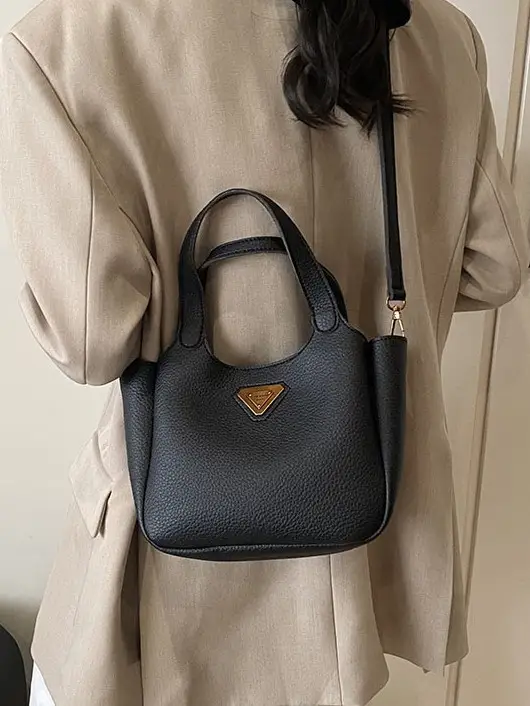 Women's Black Leather Shoulder Crossbody Bag 2025 New Arrival - Image 7