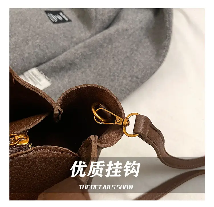 Women's Black Leather Shoulder Crossbody Bag 2025 New Arrival — feature 5