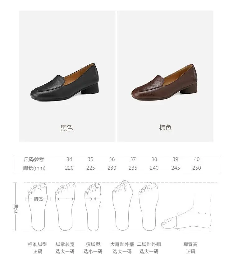 Loafers Soft Sole Mom Middle-Aged Work Shoes Leather Shoes Casual 2025 Spring New Beanie Women's Shoes Shallow Mouth Flats — feature 2
