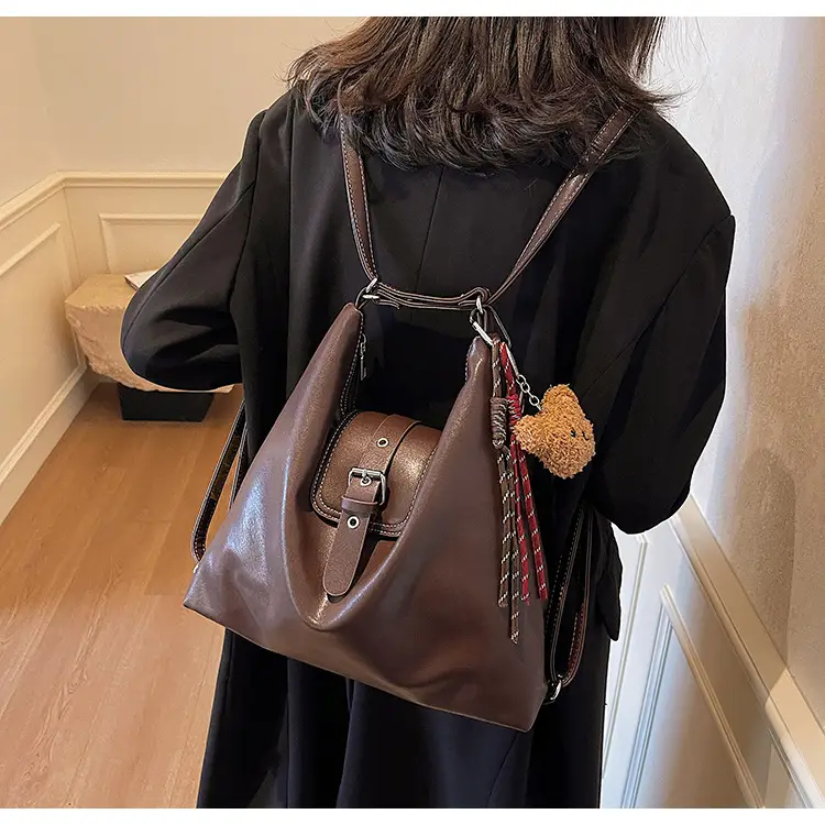 Vintage Brown Leather Shoulder Crossbody Bag for Women — feature 10