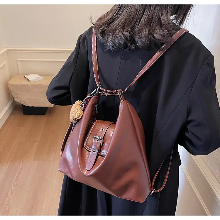 Vintage Brown Leather Shoulder Crossbody Bag for Women — feature 15