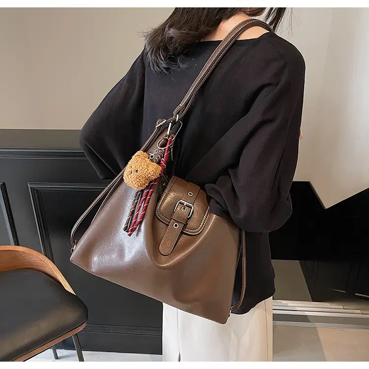 Vintage Brown Leather Shoulder Crossbody Bag for Women — feature 20